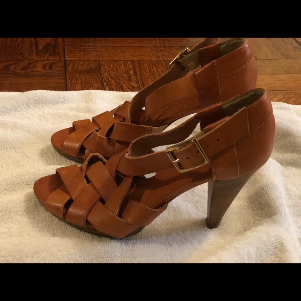 Jcrew Ares Brown Leather Platform Sandals